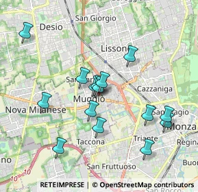 Mappa Via I Maggio, 20873 Muggiò MB, Italia (1.71733)