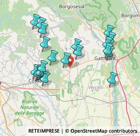 Mappa Via F. Turati, 13060 Roasio VC, Italia (7.4975)
