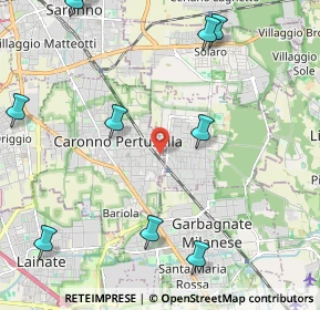 Mappa Via Enrico Toti, 21042 Caronno Pertusella VA, Italia (3.105)
