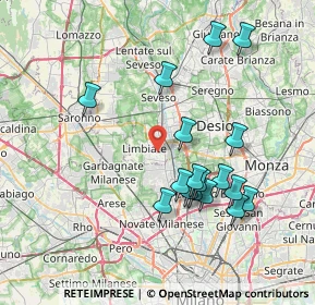 Mappa Via Bartolomeo Colleoni, 20812 Limbiate MB, Italia (7.43647)