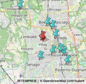 Mappa Via Bartolomeo Colleoni, 20812 Limbiate MB, Italia (1.60818)