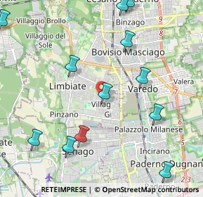 Mappa Via Bartolomeo Colleoni, 20812 Limbiate MB, Italia (2.81643)