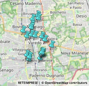 Mappa Via Benedetto Croce, 20039 Varedo MB, Italia (1.523)