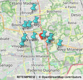 Mappa Via Benedetto Croce, 20039 Varedo MB, Italia (1.3725)