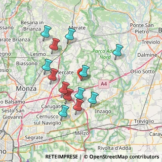 Mappa Via Tenaglie, 20876 Ornago MB, Italia (6.91769)