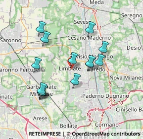 Mappa Via Ambrogio Bazzero, 20812 Limbiate MB, Italia (3.42286)