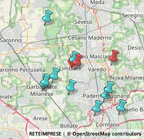 Mappa Via Ambrogio Bazzero, 20812 Limbiate MB, Italia (3.825)