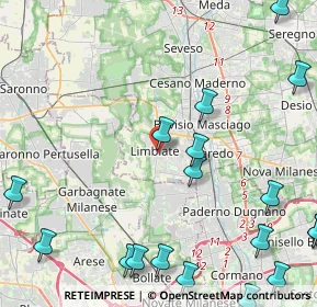 Mappa Via Ambrogio Bazzero, 20812 Limbiate MB, Italia (6.532)