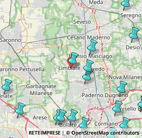 Mappa Via Bazzero Ambrogio, 20812 Limbiate MB, Italia (6.532)