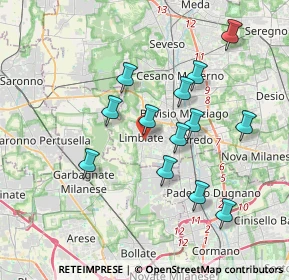 Mappa Via Ambrogio Bazzero, 20812 Limbiate MB, Italia (3.41154)