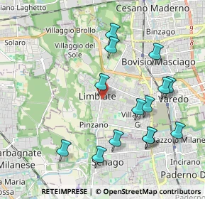 Mappa Via Ambrogio Bazzero, 20812 Limbiate MB, Italia (2.10643)