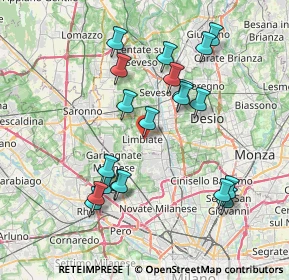 Mappa Via Ambrogio Bazzero, 20812 Limbiate MB, Italia (7.568)