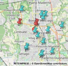 Mappa Via Gargano, 20812 Limbiate MB, Italia (1.89941)