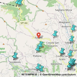 Mappa Via Ottavio Rivetti, 13900 Favaro BI, Italia (3.711)
