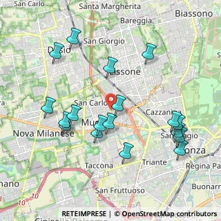 Mappa Via Armando Diaz, 20835 Muggiò MB, Italia (2.09167)