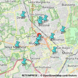 Mappa Via Armando Diaz, 20835 Muggiò MB, Italia (1.94636)