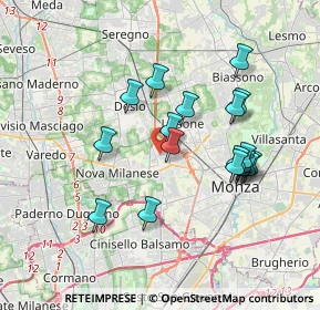 Mappa Via Isonzo, 20053 Muggiò MB, Italia (3.34444)