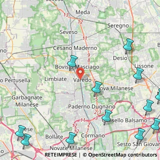 Mappa Via Umberto Maddalena, 20814 Varedo MB, Italia (7.10231)