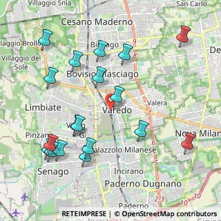 Mappa Via Umberto Maddalena, 20814 Varedo MB, Italia (2.33389)
