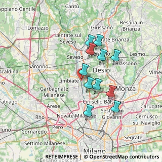 Mappa Via Umberto Maddalena, 20814 Varedo MB, Italia (5.82273)