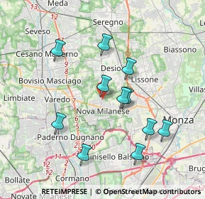 Mappa Via Pessi, 20834 Nova milanese MB, Italia (3.53455)