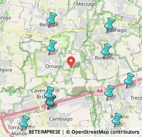 Mappa Via Sanatorio, 20876 Ornago MB, Italia (2.74364)