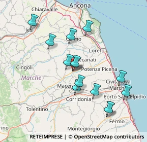 Mappa Via Vittorio Bachelet, 62010 Montecassiano MC, Italia (14.55357)