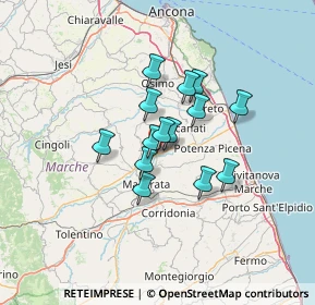 Mappa Via Vittorio Bachelet, 62010 Montecassiano MC, Italia (9.385)