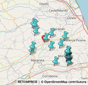 Mappa Via Vittorio Bachelet, 62010 Montecassiano MC, Italia (7.6945)