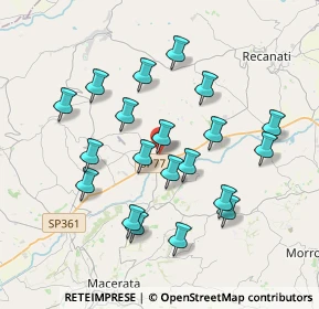 Mappa Via Vittorio Bachelet, 62010 Montecassiano MC, Italia (3.656)