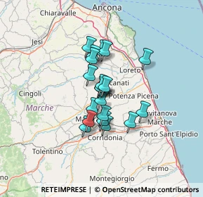 Mappa Via Maestri del Lavoro, 62019 Recanati MC, Italia (8.9595)