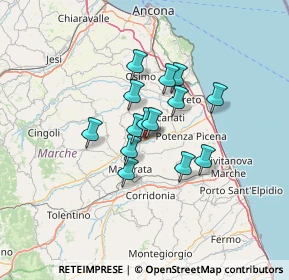 Mappa Zonda inustriale, 62019 Recanati MC, Italia (9.33643)