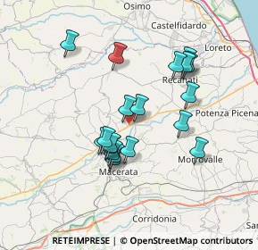 Mappa Località Villa Mattei, 62010 Montecassiano MC, Italia (6.40895)