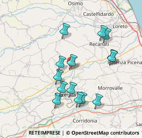 Mappa Località Villa Mattei, 62010 Montecassiano MC, Italia (7.33071)