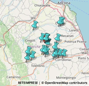Mappa Via Fausto Coppi, 62010 Appignano MC, Italia (10.374)
