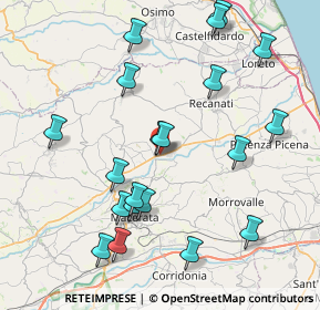 Mappa SP della Val di Chienti, 62019 Sambucheto MC, Italia (9.0285)