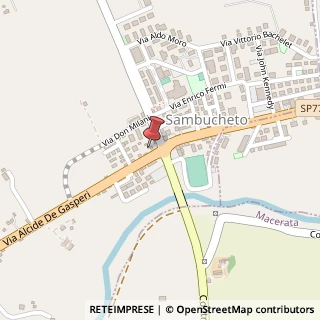 Mappa Via Giuseppe Mazzini, 1, 62010 Sambucheto MC, Italia, 62010 Montecassiano, Macerata (Marche)