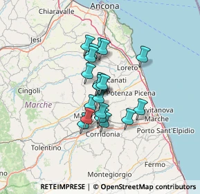 Mappa Zona ind. PIP Sambucheto, 62019 Recanati MC, Italia (8.989)