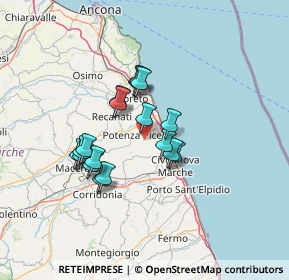 Mappa Contrada Monte Maggio, 62018 Potenza Picena MC, Italia (11.16333)