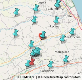 Mappa Strada Provinciale Montecassiano Sambucheto, 62010 Montecassiano MC, Italia (8.9885)