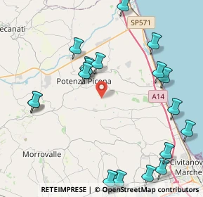 Mappa Civitanova Marche, 62018 Potenza Picena MC, Italia (5.5055)