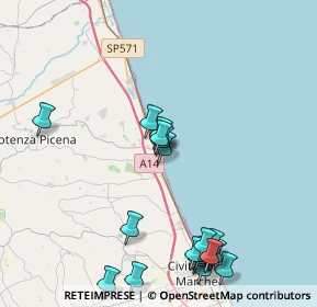 Mappa Lungomare Marinai D'Italia, 62018 Potenza Picena MC, Italia (5.077)