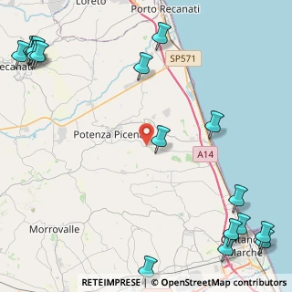 Mappa Via Montecanepino, 62018 Potenza Picena MC, Italia (7.33235)