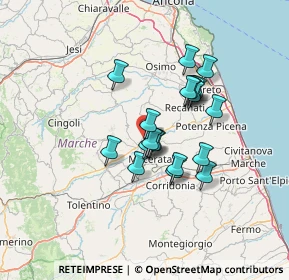 Mappa Via Giuseppe Mainini, 62010 Montecassiano MC, Italia (10.6925)