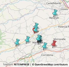 Mappa Strada Comunale Piane di Potenza, 62010 Montecassiano MC, Italia (6.07083)