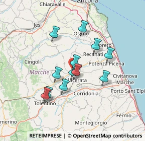 Mappa Strada Comunale Piane di Potenza, 62010 Montecassiano MC, Italia (11.7925)