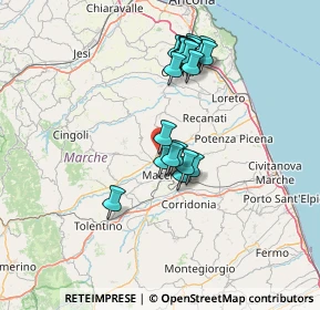 Mappa Località Piane di Potenza, 62010 Montecassiano MC, Italia (12.8565)