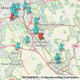 Mappa Via Gioacchino Rossini, 20098 San Giuliano Milanese MI, Italia (5.48588)