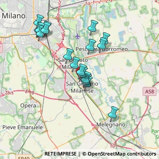 Mappa Via Gioacchino Rossini, 20098 San Giuliano Milanese MI, Italia (3.58895)