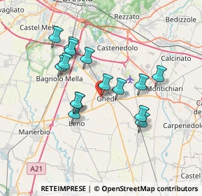 Mappa Via Lombardia, 25016 Ghedi BS, Italia (6.21733)